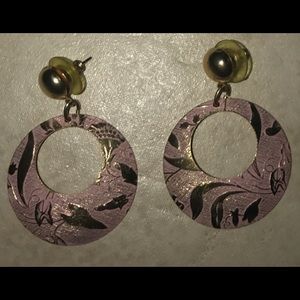 Elegant Pink & Gold Earrings